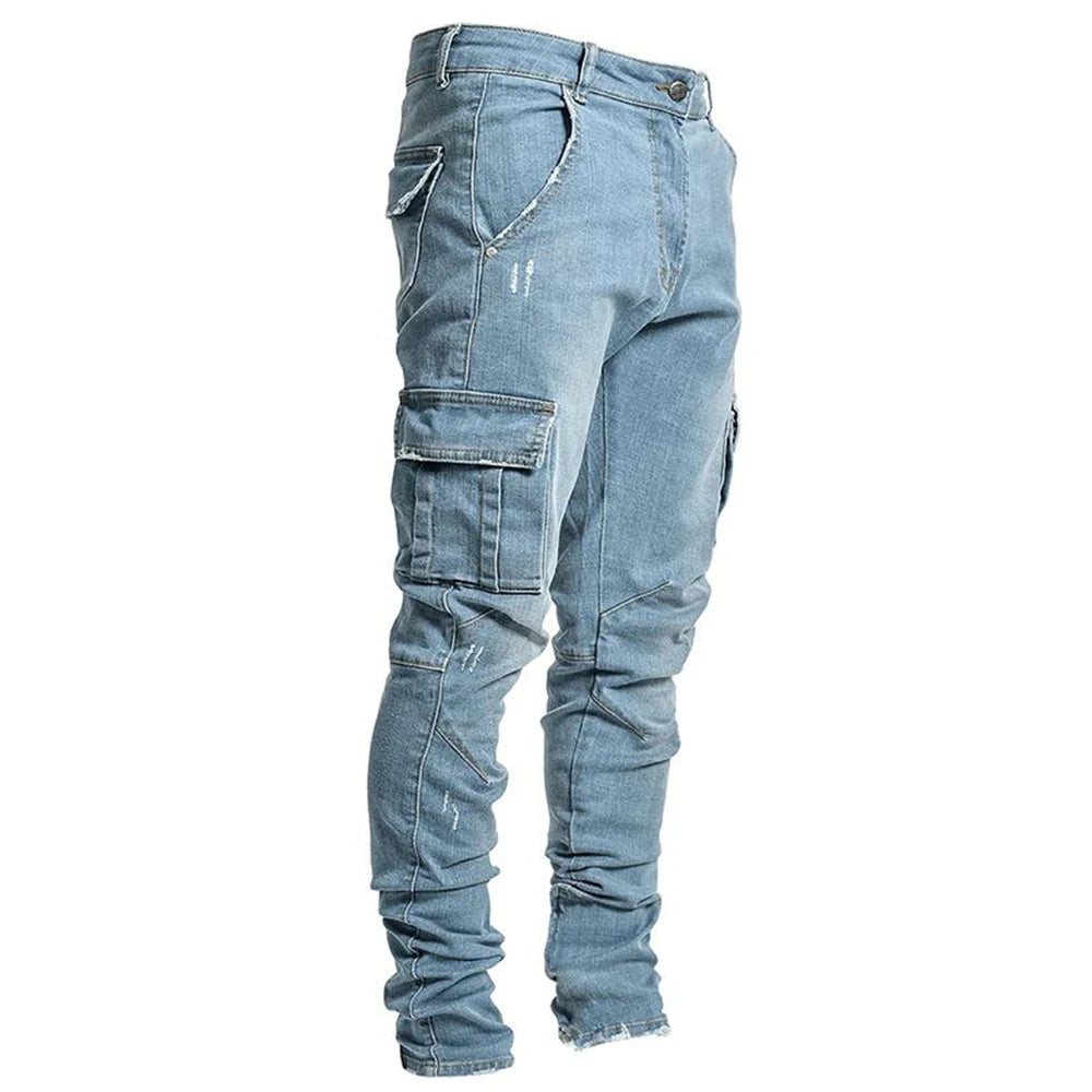 Denim Cargo Pants For Men