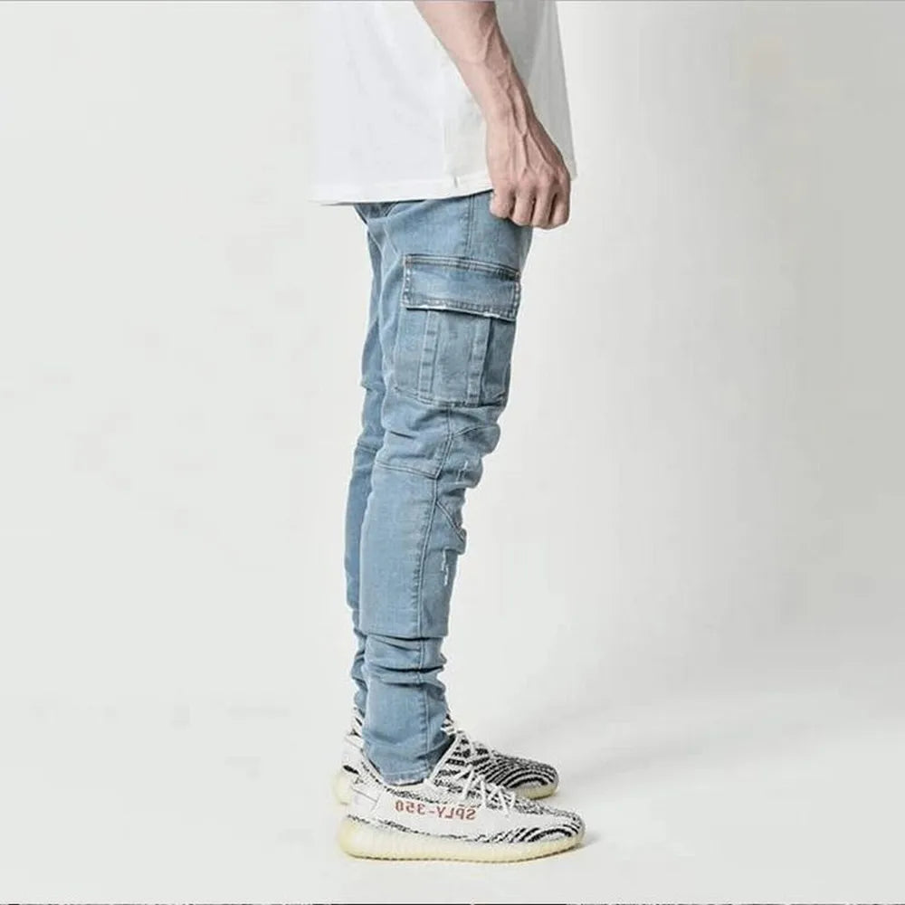Denim Cargo Pants For Men