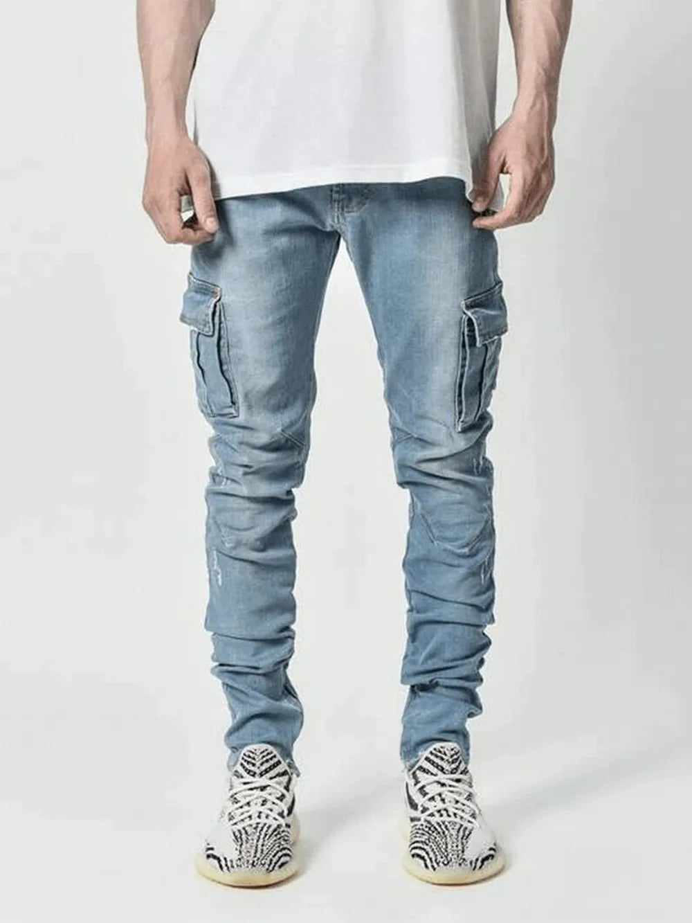 Denim Cargo Pants For Men