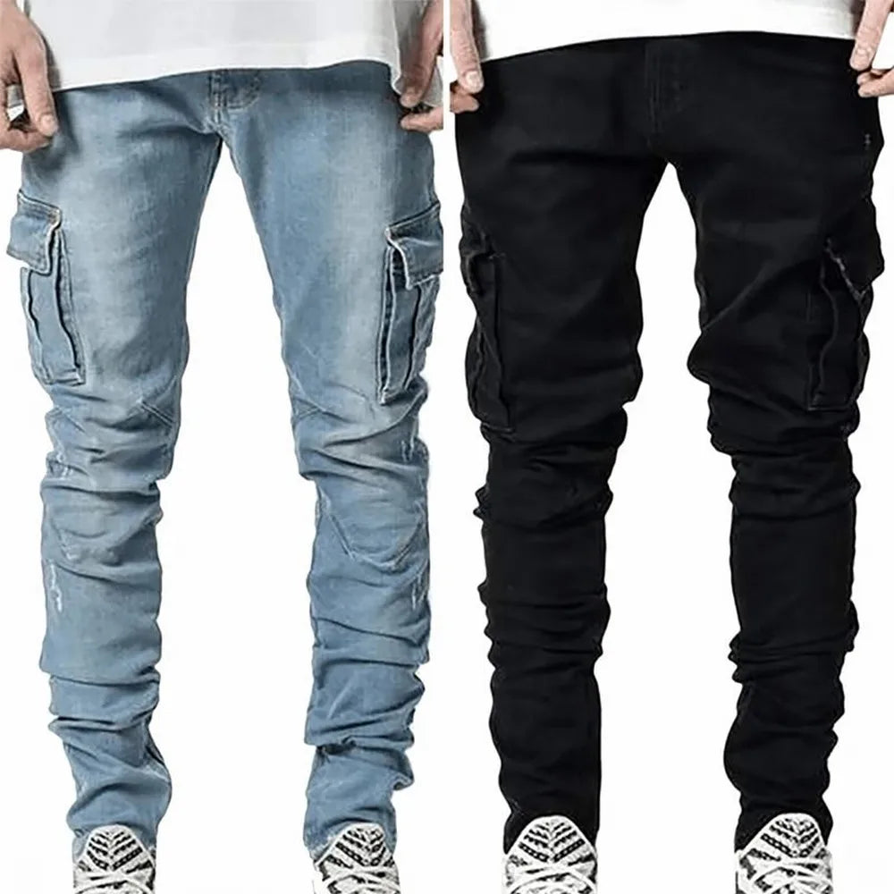 Denim Cargo Pants For Men