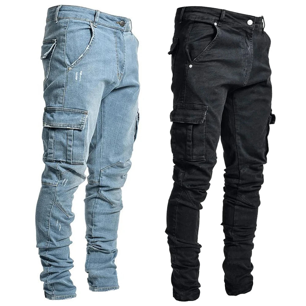 Denim Cargo Pants For Men